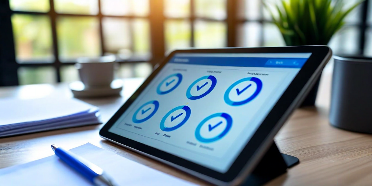 Manager approving documents on tablet