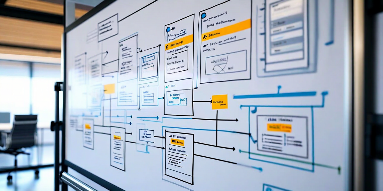 Developer reviewing workflow diagram